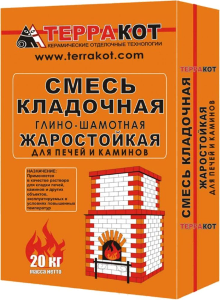 Кладочная смесь ТЕРРАКОТ глино-шамотная (20 кг) /56
