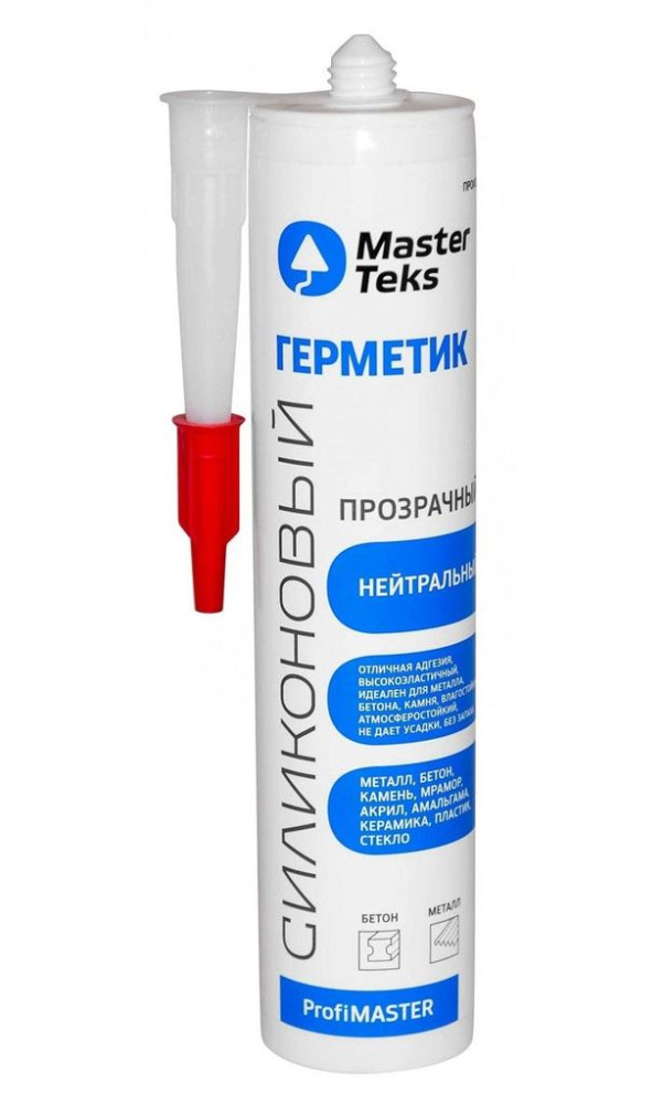 Герметик силиконовый Masterteks нейтральный прозрачный (0,290 л)/12