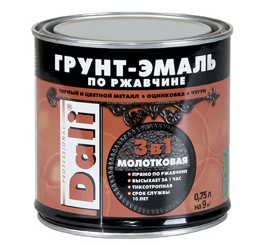 Грунт-эмаль с молотковым эффектом Dali Золотистая (0,75л)/6