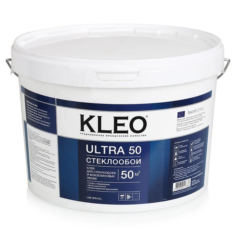Клей обойный Kleo ultra 50 для стеклообоев готовый (10 л)