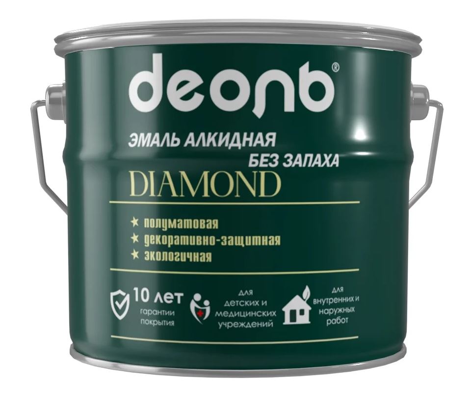 Эмаль алкидная без запаха DIAMOND Деоль Белая (0,75л) /6