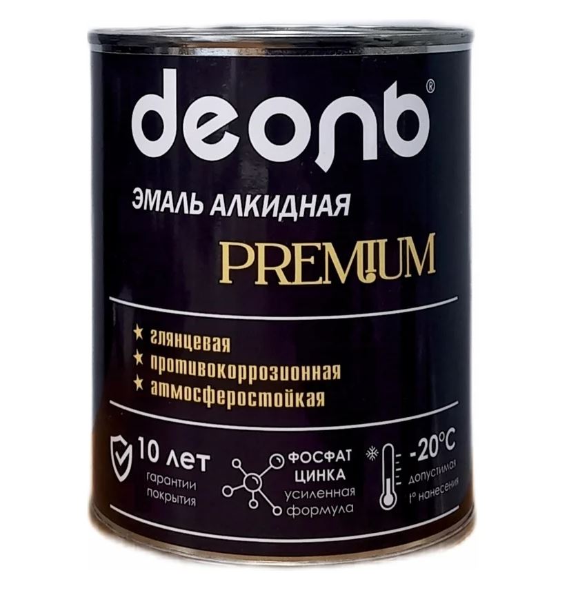 Эмаль антикоррозионная глянцевая PREMIUM Деоль Графит RAL7024 (0,75л)/6