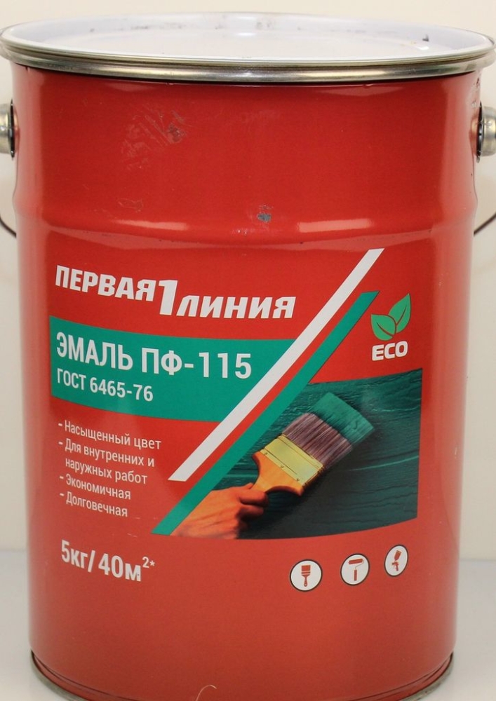 Эмаль ПФ-115 Первая линия ГОСТ Светло-серая (5 кг) /66