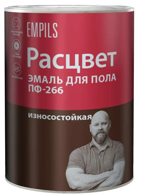 Эмаль Расцвет для пола быстросохнующая золотисто-корич.(0,9кг)/14шт