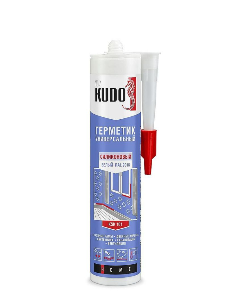 Герметик силиконовый Kudo KSK-101 универсальный белый (0,280 л)/12