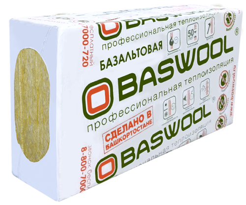 Утеплитель BASWOOL Фасад 100х600х1200 (уп.3шт 2,16м2 0,216м3) пл.140