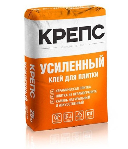 Клей для плитки КРЕПС Усиленный С1Т (25 кг) /56