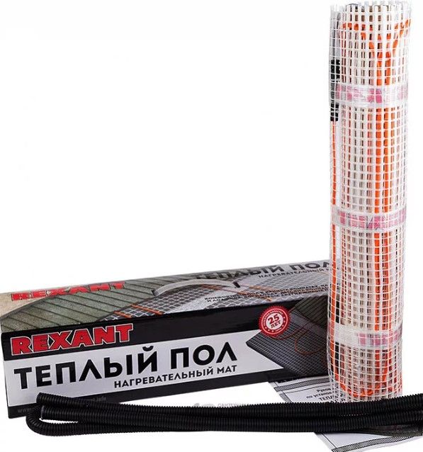 Нагревательный мат REXANT Extra, площадь 1,5 м2 (0,5х3 м), 240 ВТ двухжильный