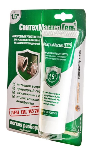Гель анаэробный СантехМастер 60г зеленый тюбик, блистер