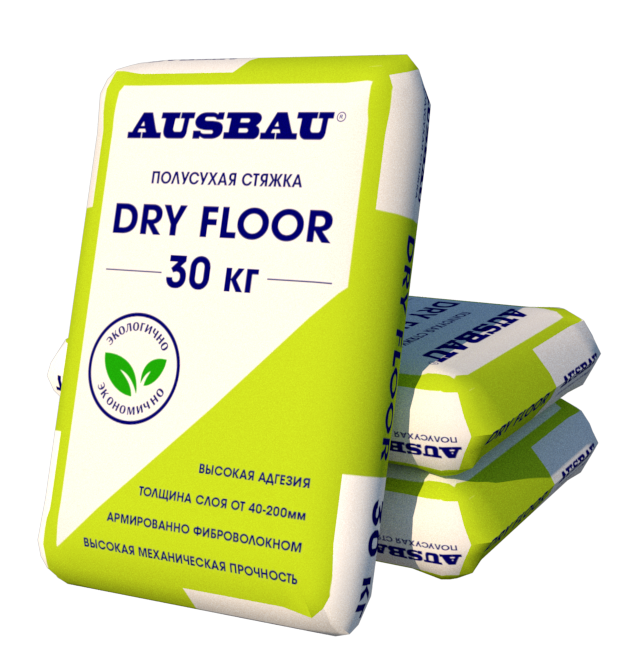 Пол фибростяжка AUSBAU DRY FLOOR М200 полусухая (30 кг) /48
