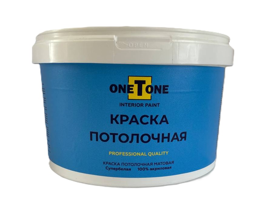 Краска потолочная акриловая oneTone белоснежная (3 кг) /144