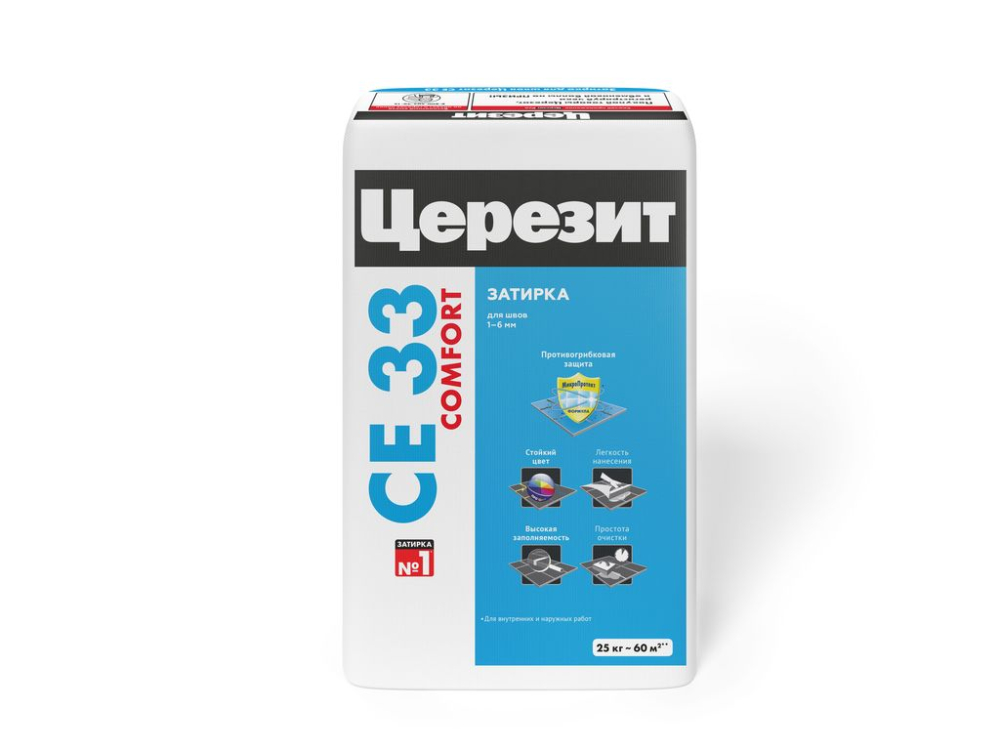 Затирка ЦЕРЕЗИТ CE 33 Comfort - Белая 01 (25 кг) /48