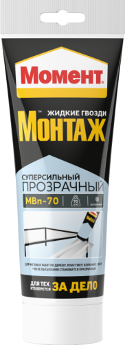 Клей монтажный Момент монтаж суперсильный прозрачный MBп-70 (0,185 кг)/12