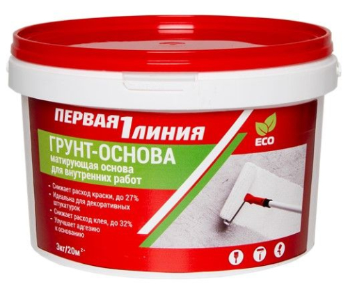 Грунт - основа универсальная акриловая Первая линия белая (3 кг)/144
