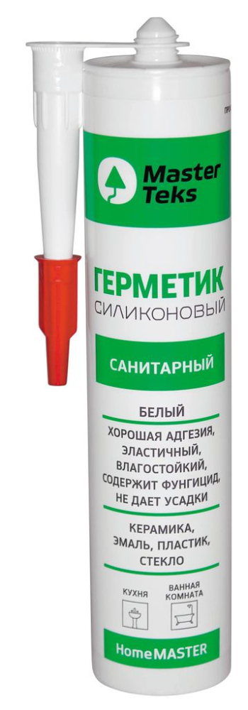 Герметик силиконовый Masterteks HomeMaster санитарный белый (0,260 л) /12