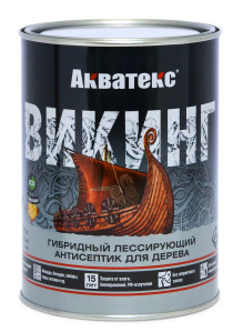 Антисептик для дерева АКВАТЕКС ВИКИНГ лессирующий, полуматовый, белый 0.75 л