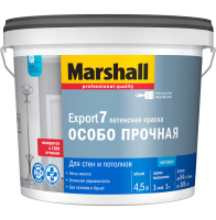 Краска интерьерная акриловая  Marshall Export-7 BW матовая экстрапрочная (4,5 л)