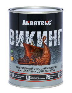 Антисептик для дерева АКВАТЕКС ВИКИНГ лессирующий, полуматовый, калужница 0,75 л