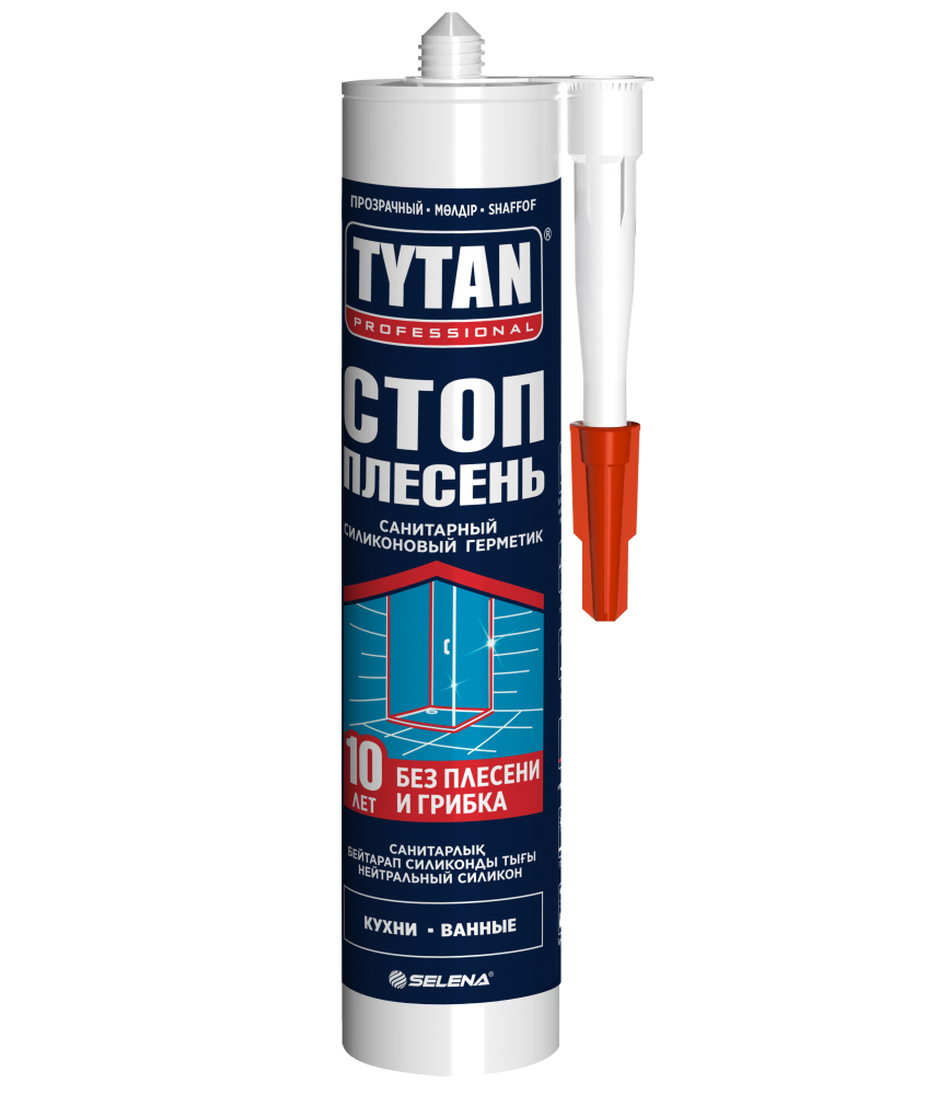 Герметик силиконовый Tytan Professional Стоп плесень санитарный нейтральный прозрачный 280мл