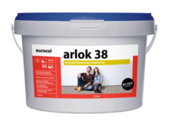 Клей для напольных модульных ПВХ-покрытий (LVT) 38 Arlok 1.3кг (280г/м²)
