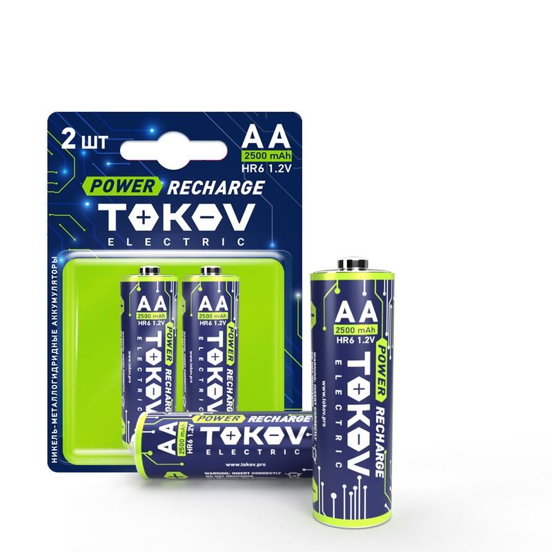 Элемент питания ААА/HR6 2500мА.ч ( 2шт) TOKOV ELECTRIC TKE-NMA-HR6/B2
