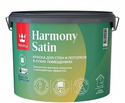 Краска интерьерная акриловая TIKKURILA HARMONY SATIN A матовая (0,9 л)