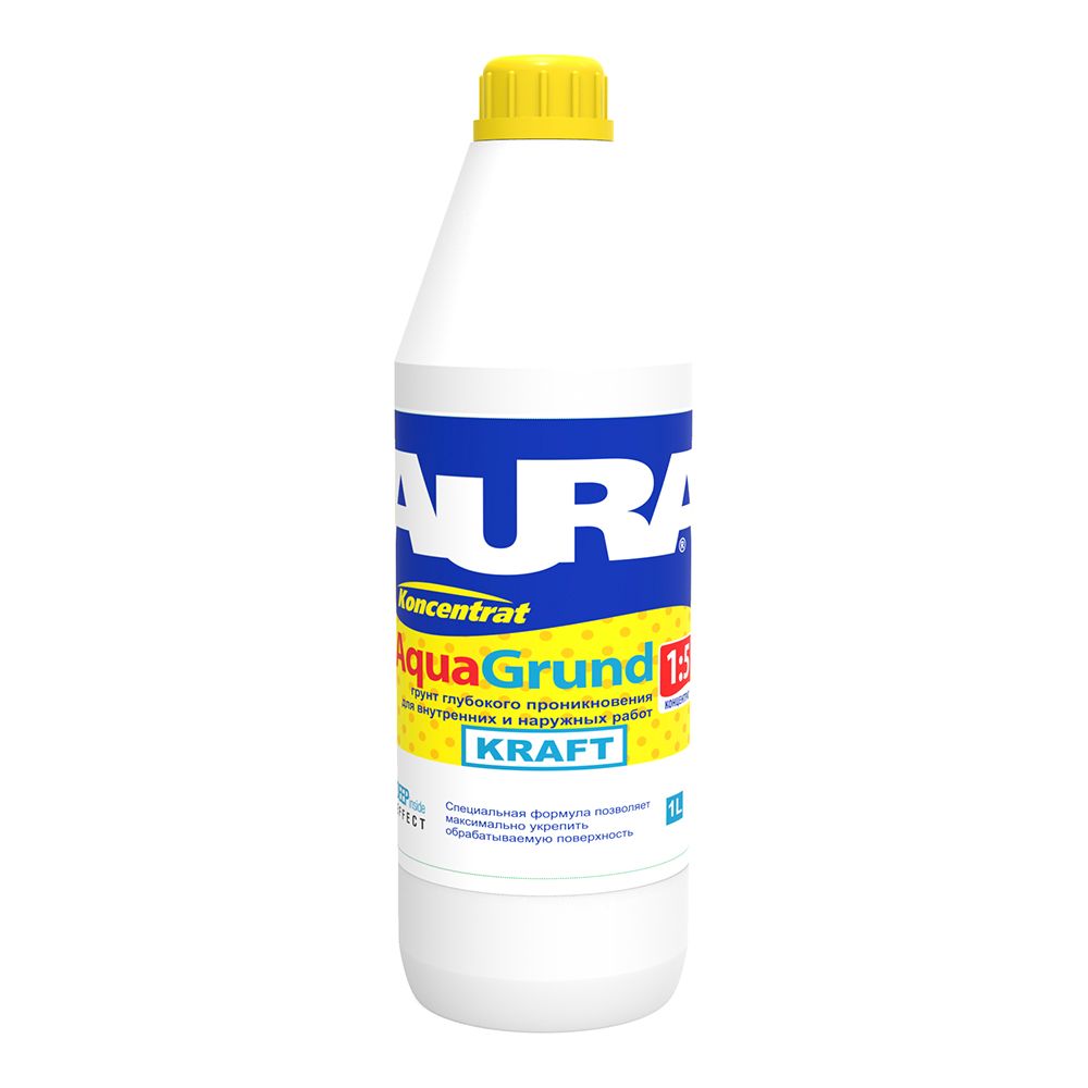 Грунт концентрат 1:5 универсальный акриловый AURA Kraft Аквагрунт (1 л) /528(6шт/уп)