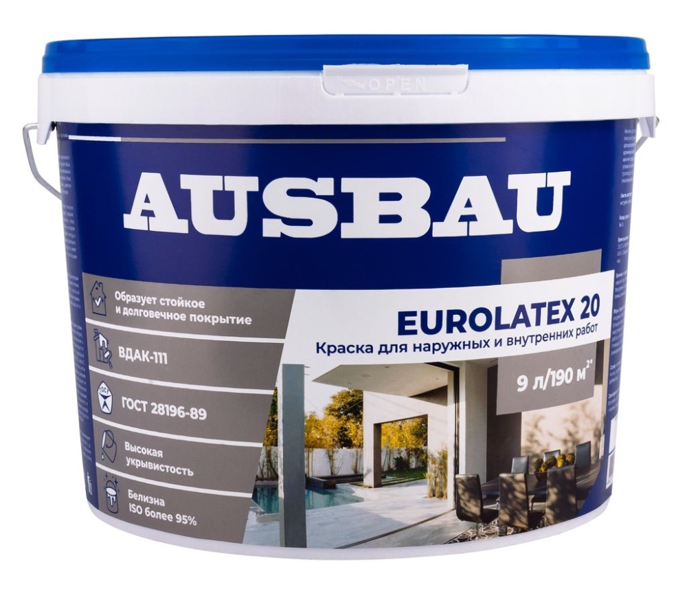 Краска универсальная латексная AUSBAU ЕВРОЛАТЕКС 20 (5 л) /90