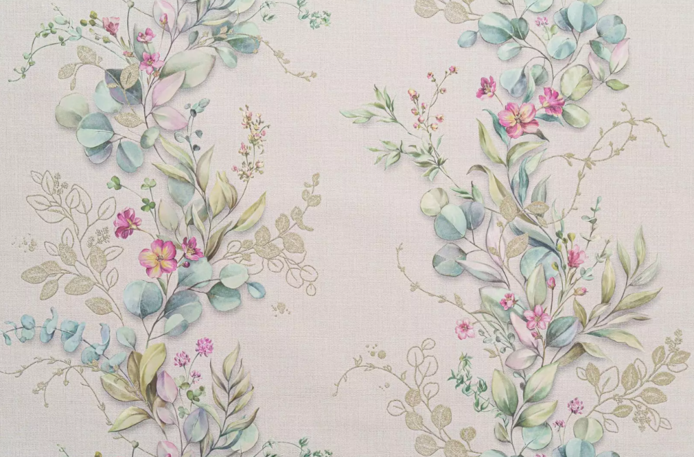 Обои виниловые на флизе Мирелла лиана с малин. цвет 1,06*10м 11124-03 (6шт) Артекс