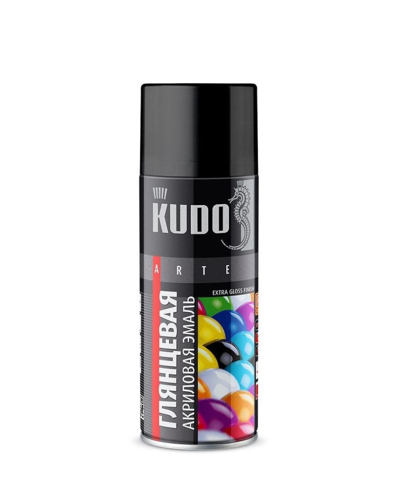 Краска аэрозольная акриловая Kudo RAL 9005 Черная глянец KU-A9005 (0,520 л)/12