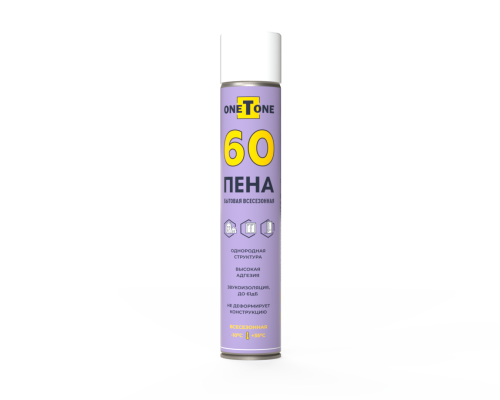 Пена монтажная бытовая oneTone 60 1000мл всесезонная (-10℃ +35℃) /12