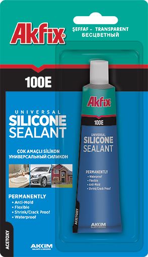 Герметик силиконовый Akfix 100E универсальный белый туба,блистер(0,050 л)/24