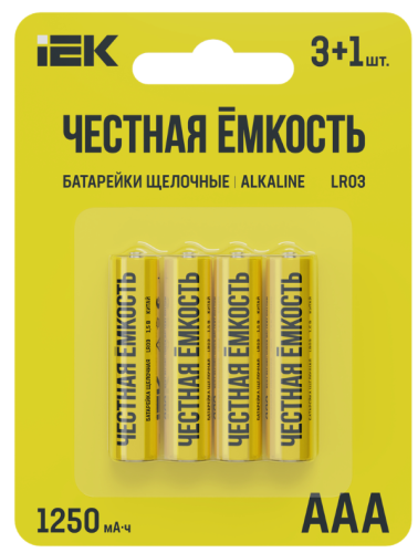 Элемент питания алкалиновый AAA/LR03 Alkaline IEK ABT-LR03-OP-L04