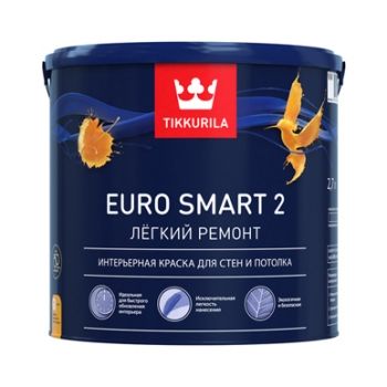 Краска интерьерная акриловая TIKKURILA EURO SMART 2 (9 л)