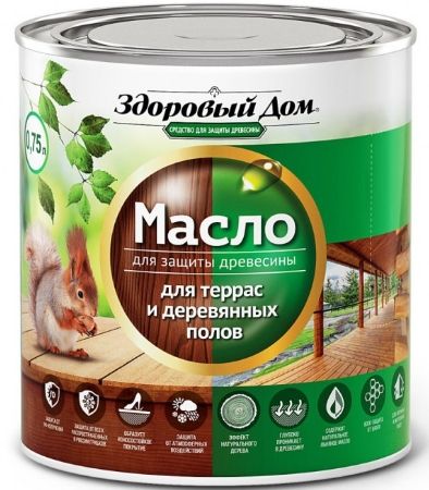Масло для террас и деревянных полов Орех Здоровый Дом (0,75 л)