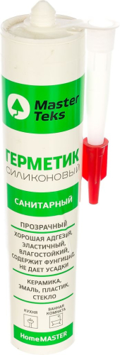 Герметик силиконовый Masterteks HomeMaster санитарный прозрачный (0,260 л) /12