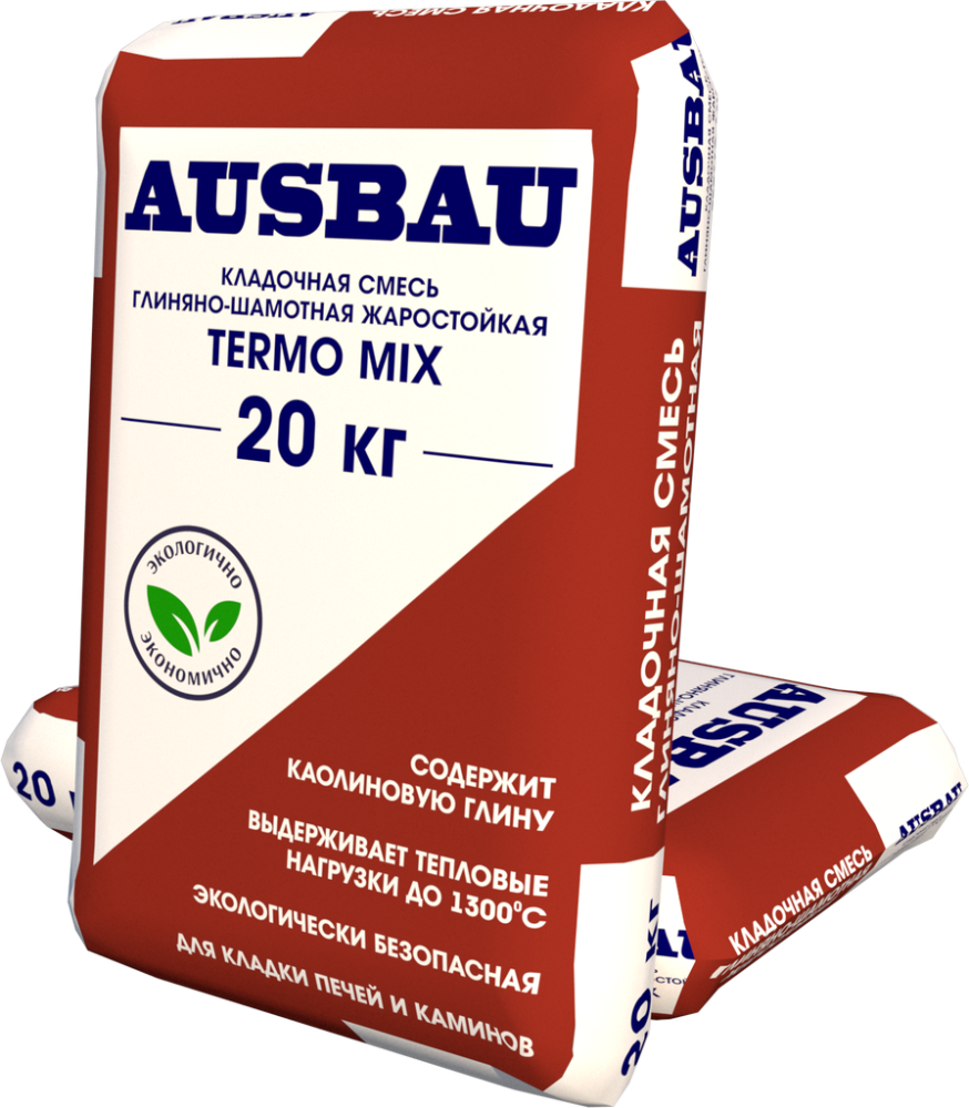 Кладочная смесь AUSBAU TERMO MIX глино-шамотная (20 кг) /56
