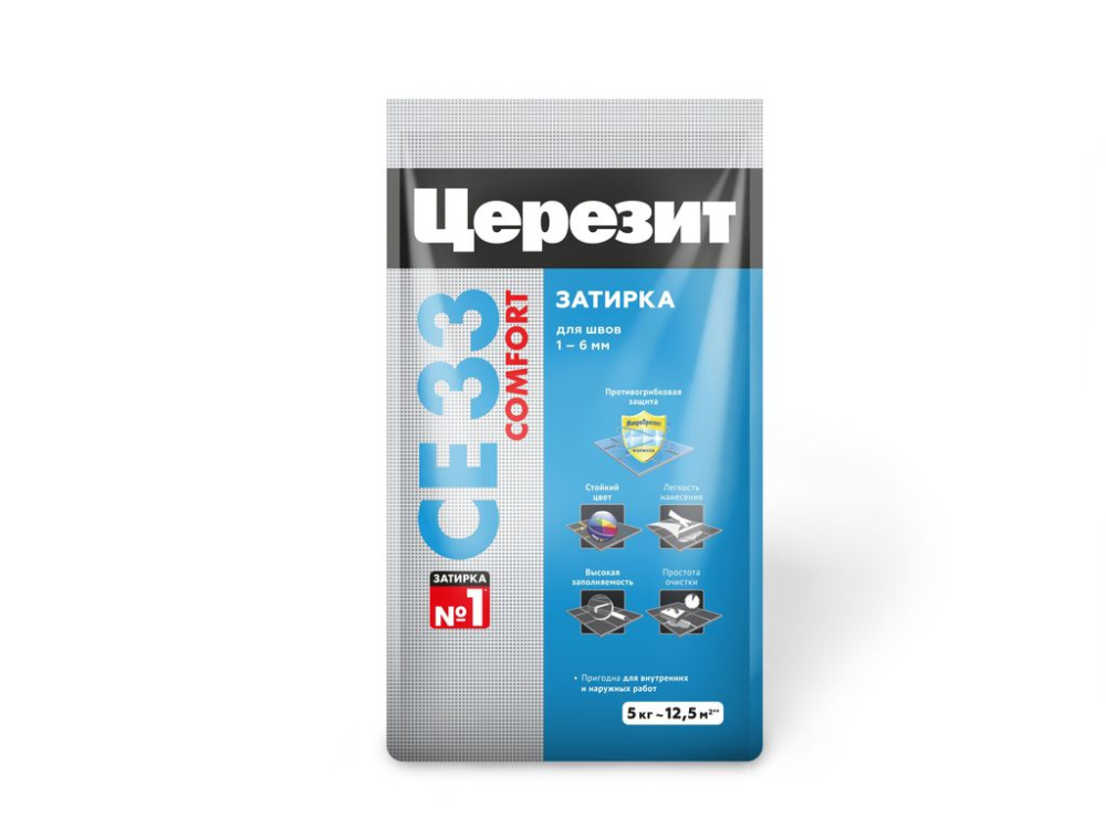 Затирка ЦЕРЕЗИТ CE 33 Comfort - Серая 07 (5 кг) /4